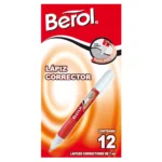 CORRECTOR PLUMA BEROL 7ML ATADO DE 12 PZAS.