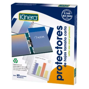 PROTECTOR DE HOJAS KINERA CARTA RUDO 369 ATADO DE 50 PZAS.