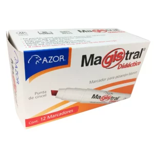 MARCADOR MAGISTRAL DIDACTICO 8350 ROJO ATADO DE 12 PZAS.
