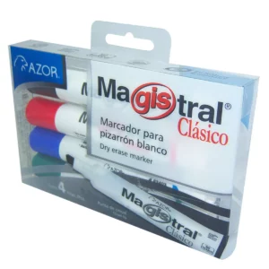 MARCADOR MAGISTRAL PLAST C/4 BASICO 83474 ATADO DE 2 PZAS.