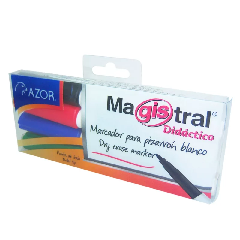 MARCADOR MAGISTRAL DIDACTICO PF C/4 ATADO DE 2 PZAS.