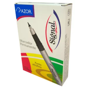 MARCADOR SIGNAL ULTRAFINO 37001 NEGRO . ATADO DE 12 PZAS.