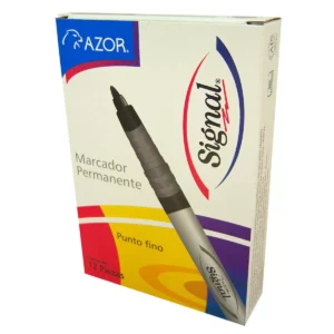 MARCADOR SIGNAL FINO 30001 NEGRO ATADO DE 12 PZAS.