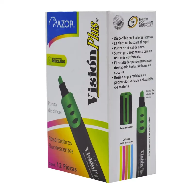 MARCATEXTOS VISION PLUS 2600 VERDE ATADO DE 12 PZAS. - Imagen 4