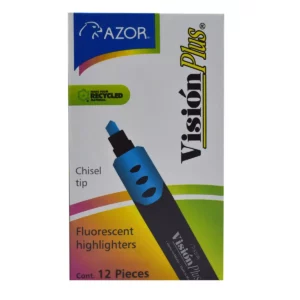 MARCATEXTOS VISION PLUS 2600 AZUL. ATADO DE 12 PZAS.