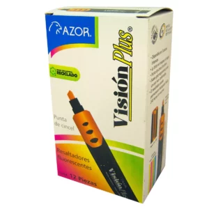 MARCATEXTOS VISION PLUS 2600 NARANJA ATADO DE 12 PZAS.