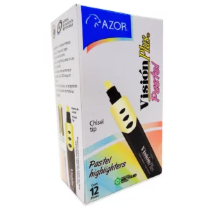 MARCATEXTOS VISION PLUS 2600 PASTEL AMARILLO ATADO DE 12 PZAS.