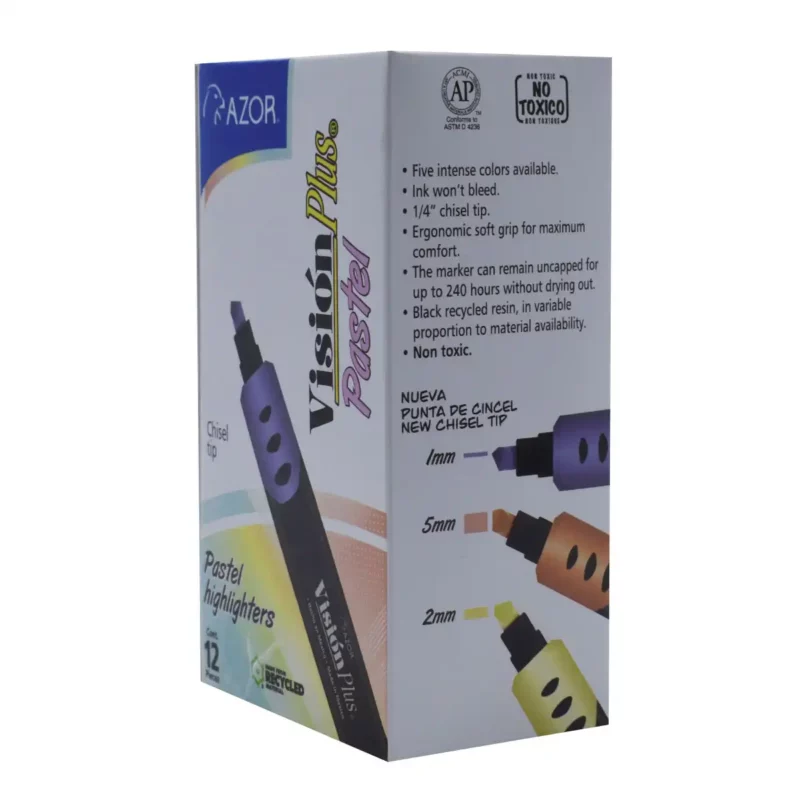MARCATEXTOS VISION PLUS 2600 PASTEL MORADO ATADO DE 12 PZAS. - Imagen 3