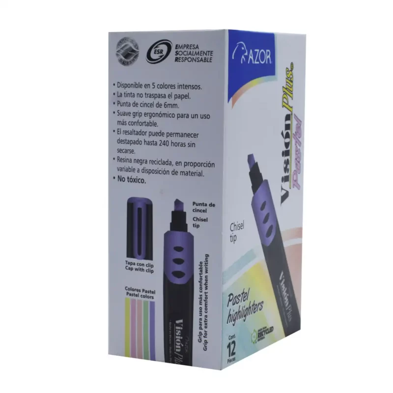 MARCATEXTOS VISION PLUS 2600 PASTEL MORADO ATADO DE 12 PZAS. - Imagen 4