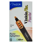 MARCATEXTOS VISION PLUS 2600 PASTEL NARANJA ATADO DE 12 PZAS.