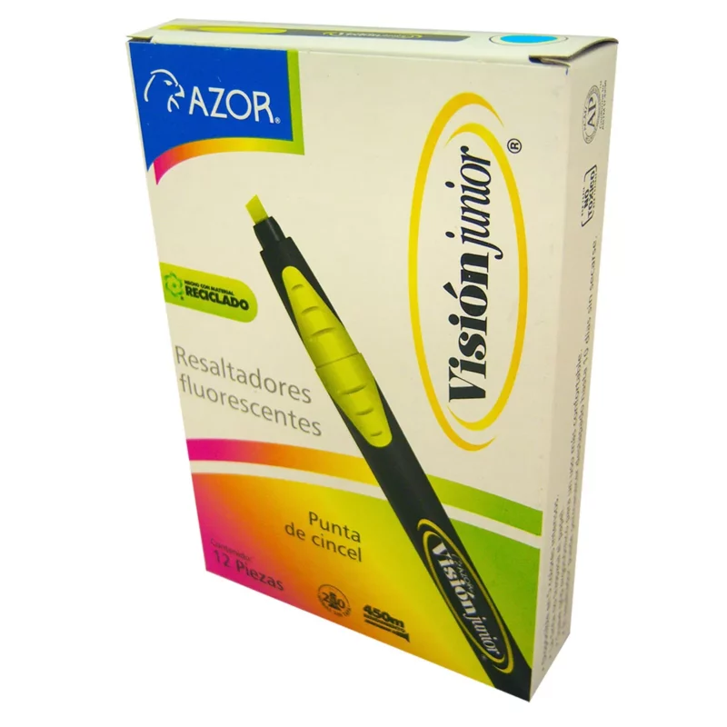 MARCATEXTOS VISION JUNIOR 2800 AZUL ATADO DE 12 PZAS.