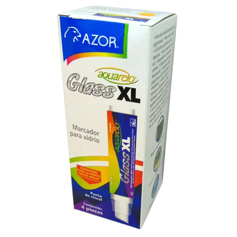 MARCADOR AQUARELO GLASS 22025 AMARILLO ATADO DE 4 PZAS.