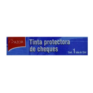 TINTA PROTECTORA CHEQUES 12ML NEGRA ATADO DE 2 PZAS.