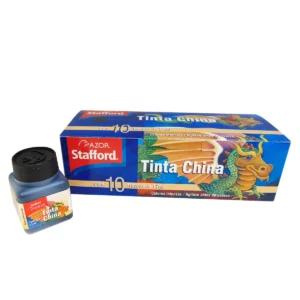 TINTA CHINA STAFFORD 17ML NEGRO ATADO DE 10 PZAS.