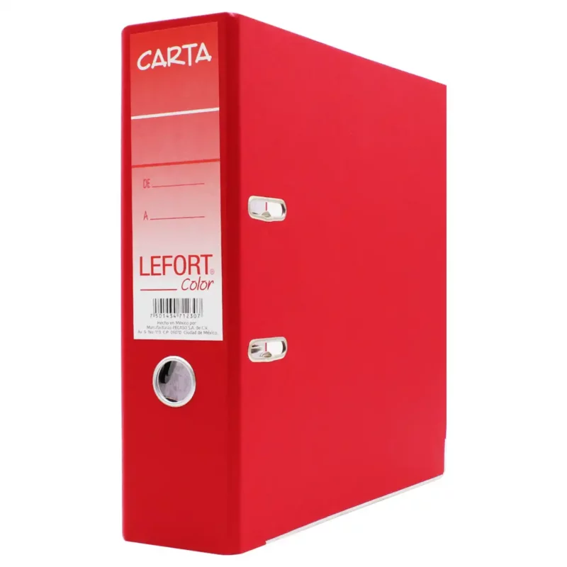 CARPETA REGISTRADORA CARTA 1230 ROJO ATADO DE 2 PZAS. - Imagen 2