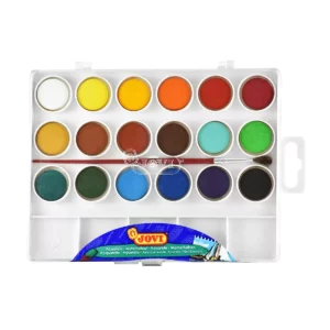 ACUARELA DE PLASTICO JOVI 18 COLORES ATADO DE 2 PZAS.
