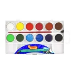ACUARELA DE PLASTICO JOVI 12 COLORES ATADO DE 2 PZAS.