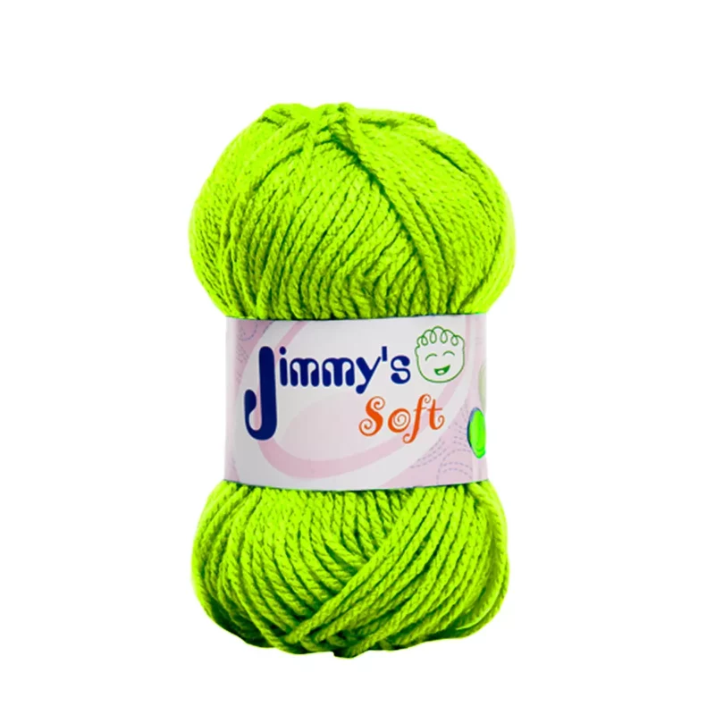 ESTAMBRE JIMMY´S SOFT LISO 50GRS VERDE NEON ATADO DE 6 PZAS.
