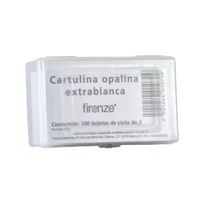 TARJETA VISITA OPALINA EXTRA BLANCA C/100 NO. 5 9X5CMS ATADO DE 2 PZAS.