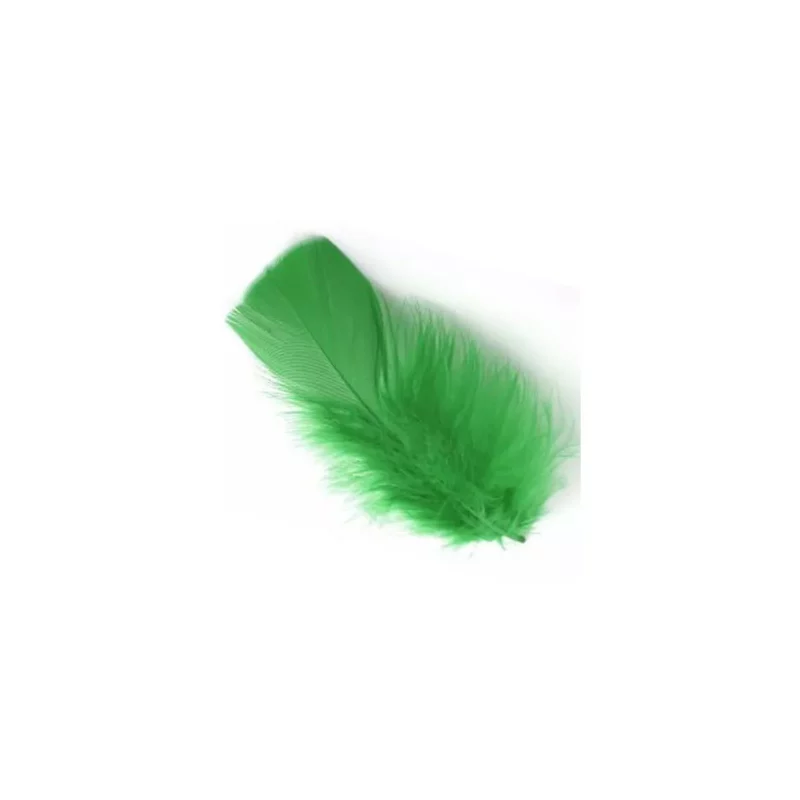PLUMA DE PAVO 10GRS VERDE BANDERA ATADO DE 2 PZAS.