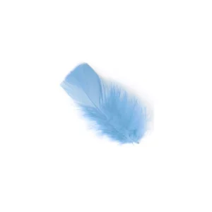 PLUMA DE PAVO 10GRS AZUL CIELO ATADO DE 2 PZAS.
