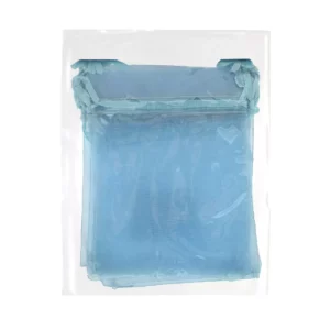BOLSA DE ORGANZA 7.5X10CM C/12 AZUL CIELO