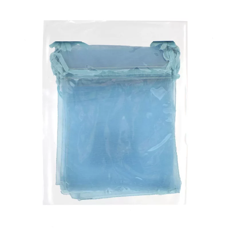 BOLSA DE ORGANZA 7.5X10CM C/12 AZUL CIELO
