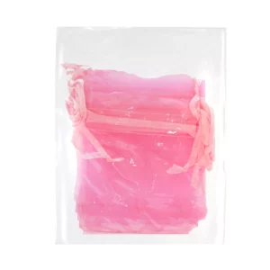 BOLSA DE ORGANZA 7.5X10CM C/12 ROSA