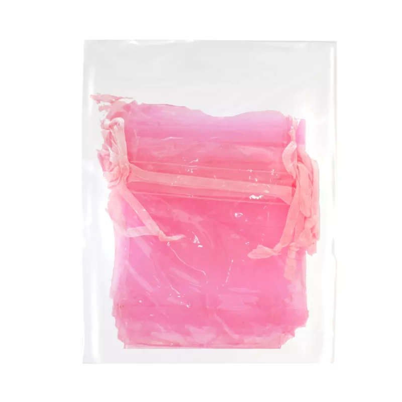 BOLSA DE ORGANZA 7.5X10CM C/12 ROSA