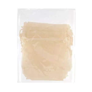 BOLSA DE ORGANZA 7.5X10CM C/12 HUESO
