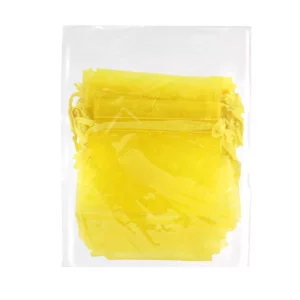 BOLSA DE ORGANZA 7.5X10CM C/12 AMARILLO