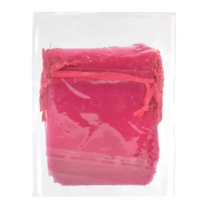 BOLSA DE ORGANZA 7.5X10CM C/12 ROJA