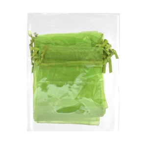 BOLSA DE ORGANZA 7.5X10CM C/12 VDE LIMON