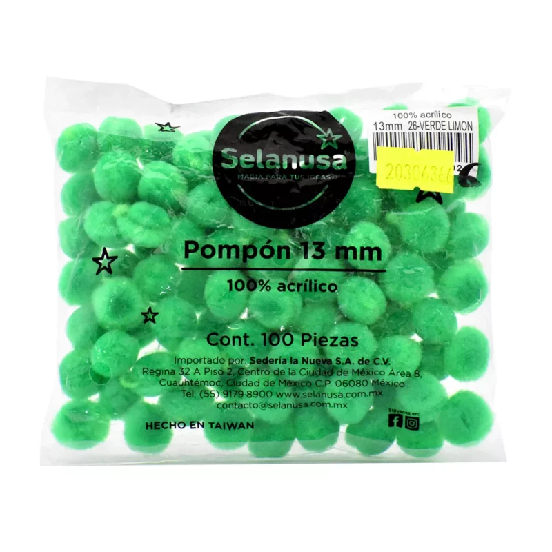 POM PON NO. 13 C/100 COLORES SOLIDOS