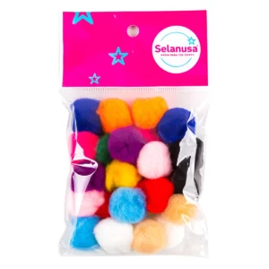 POM PON NO. 25 C/25 MULTICOLOR ATADO DE 2 PZAS.