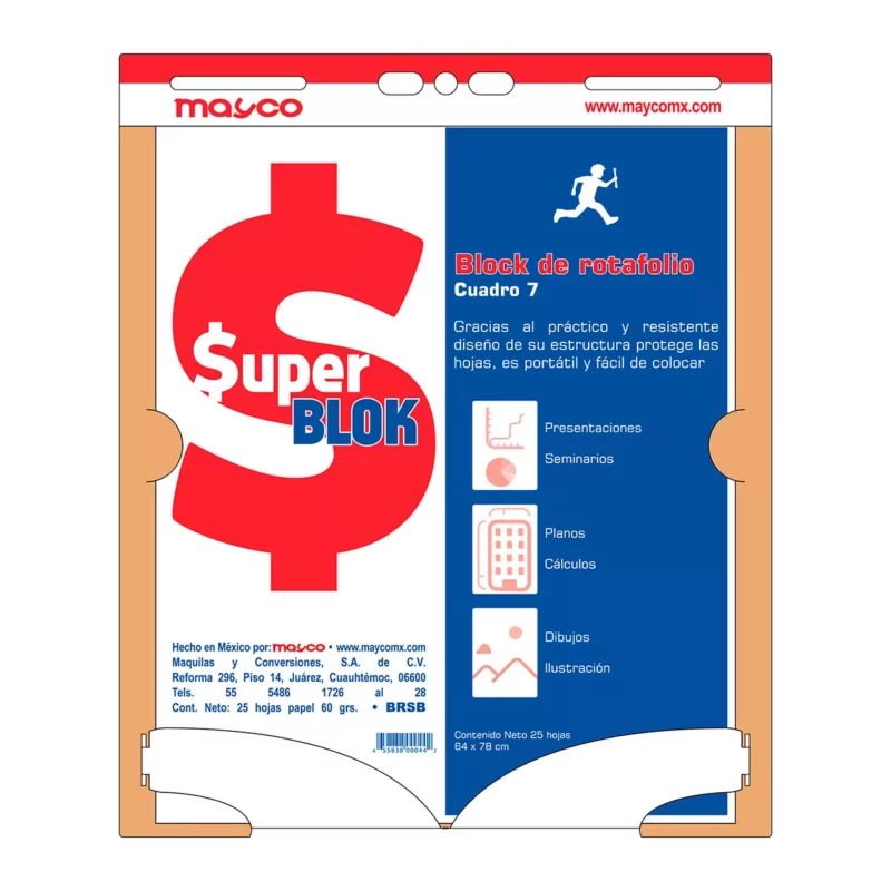 PAPEL ROTAFOLIO BLOCK 25HJS 64X78CMS 60GRS C7