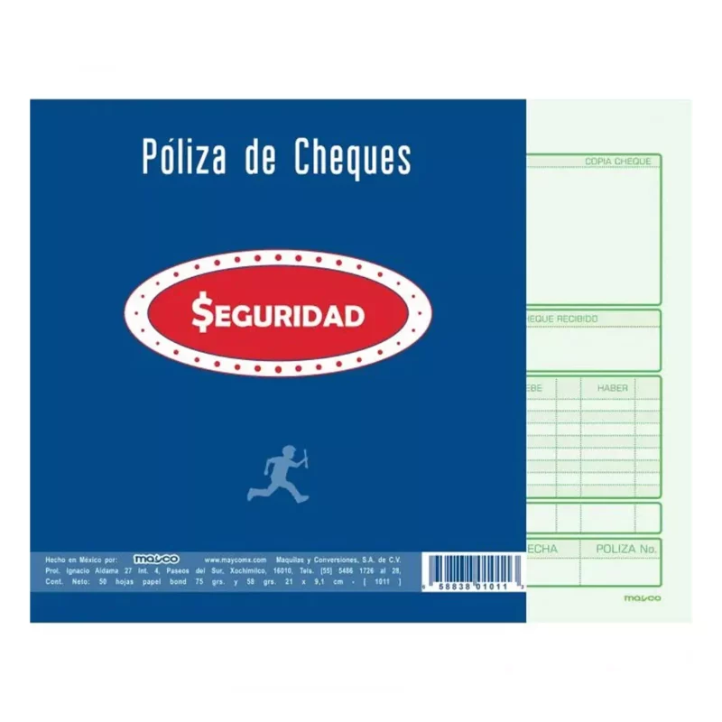 BLOCK POLIZA CHEQUE 1/2 OFICIO DUPLICADO 50HJS 1011 ATADO DE 3 PZAS.