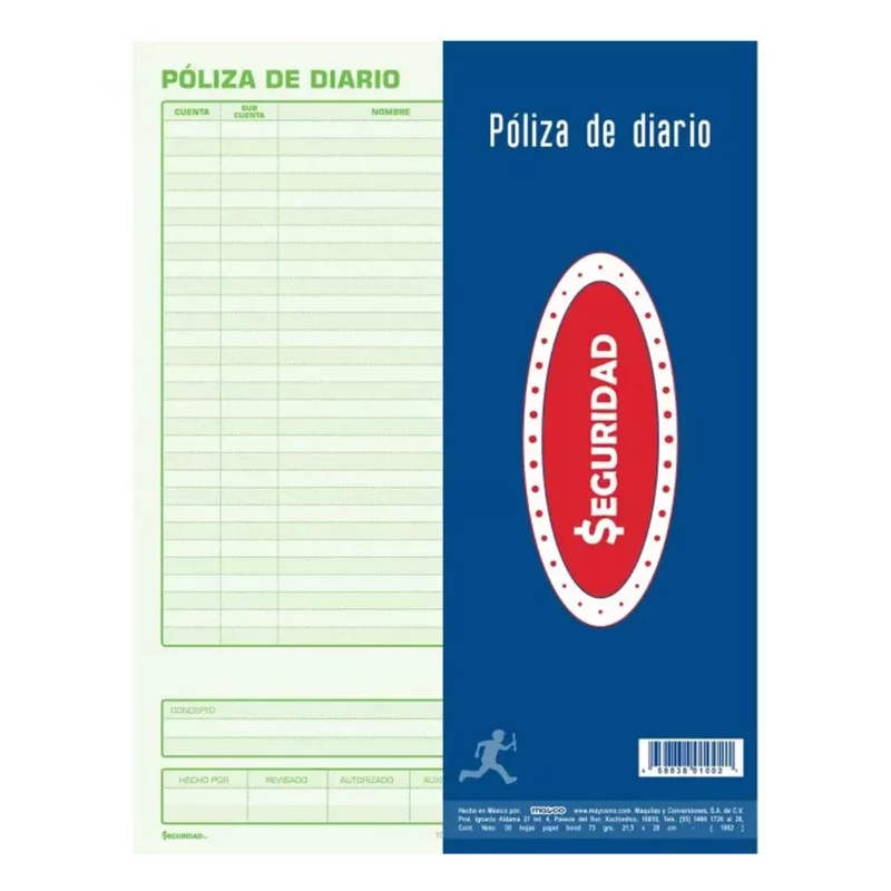 BLOCK POLIZA DE DIARIO ORIGINAL 50HJS 1002 ATADO DE 3 PZAS.