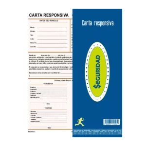 BLOCK CARTA RESPONSIVA 25HJS 1056 ATADO DE 3 PZAS.