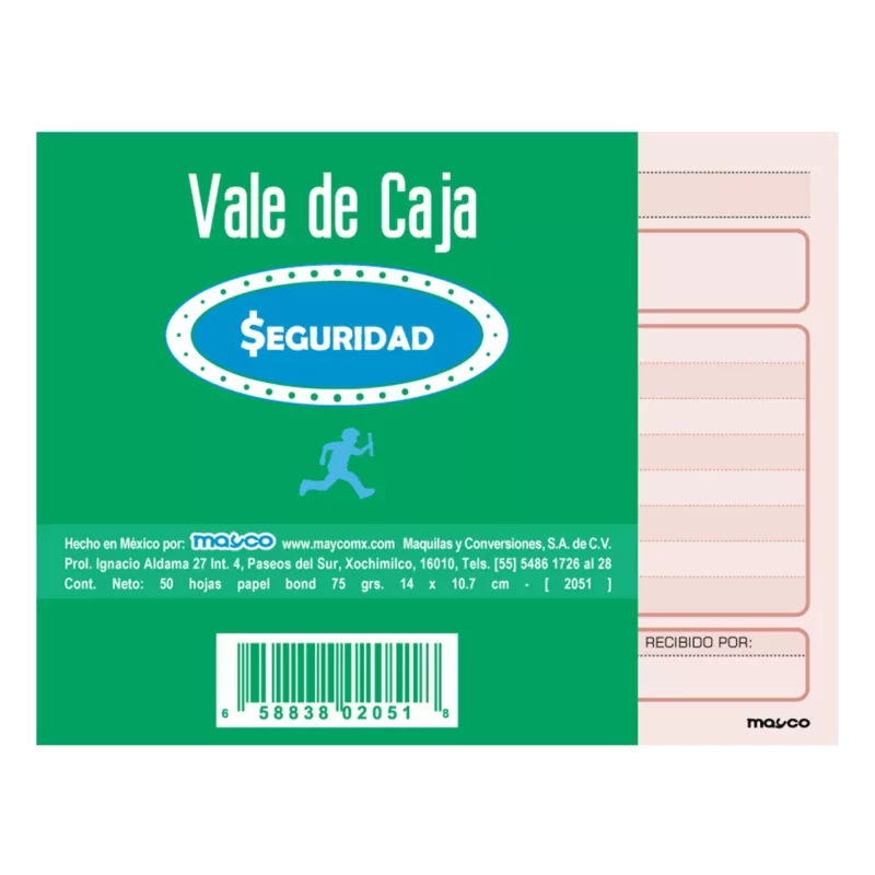 BLOCK VALE DE CAJA 1/4 50HJS 2051 ATADO DE 3 PZAS.