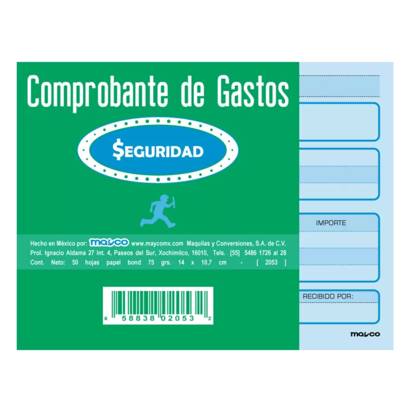 BLOCK COMPROBANTE DE GASTOS 1/4 50HJS 2053 ATADO DE 3 PZAS.