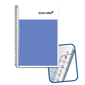 LIBRETA 1/8 ESPIRAL C/INDICE 100HJS 0206 ATADO DE 8 PZAS.