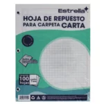 HOJA PARA CARPETA CARTA C/100 C7 ATADO DE 5 PZAS.