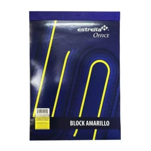 BLOCK CARTA AMARILLO 50HJS RAYA ATADO DE 5 PZAS.