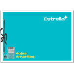 BLOCK DE DIBUJO CON AGUJETA 20HJS AMARILLO ATADO DE 4 PZAS.