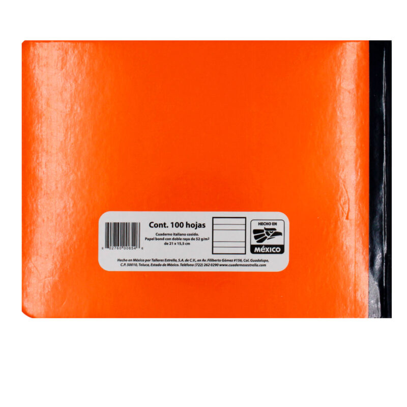 CUADERNO ITALIANO 100HJS COSIDO DOBLE RAYA ATADO DE 6 PZAS. - Imagen 2