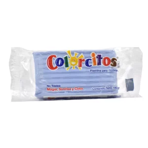 PLASTILINA COLORCITOS 180GRS AZUL CLARO ATADO DE 5 PZAS.