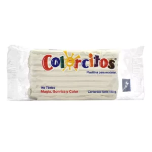 PLASTILINA COLORCITOS 180GRS BLANCA ATADO DE 5 PZAS.
