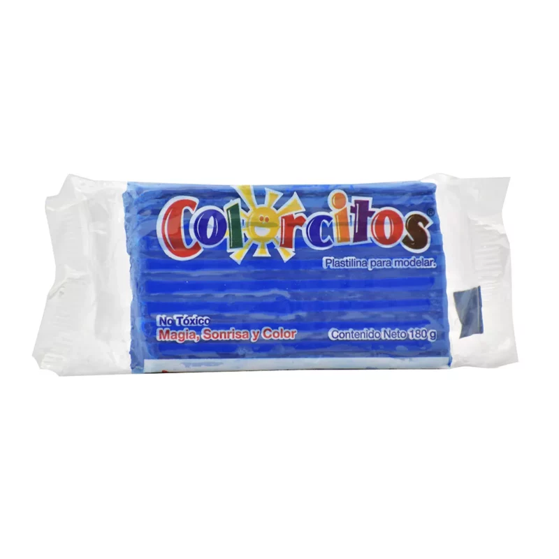 PLASTILINA COLORCITOS 180GRS AZUL BRILLANTE ATADO DE 5 PZAS.