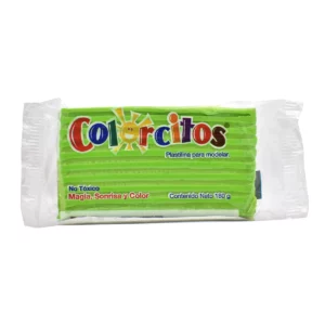 PLASTILINA COLORCITOS 180GRS VERDE CLARO ATADO DE 5 PZAS.